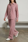 cashine striped cotton poplin pants