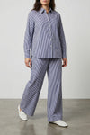 cashine striped cotton poplin pants