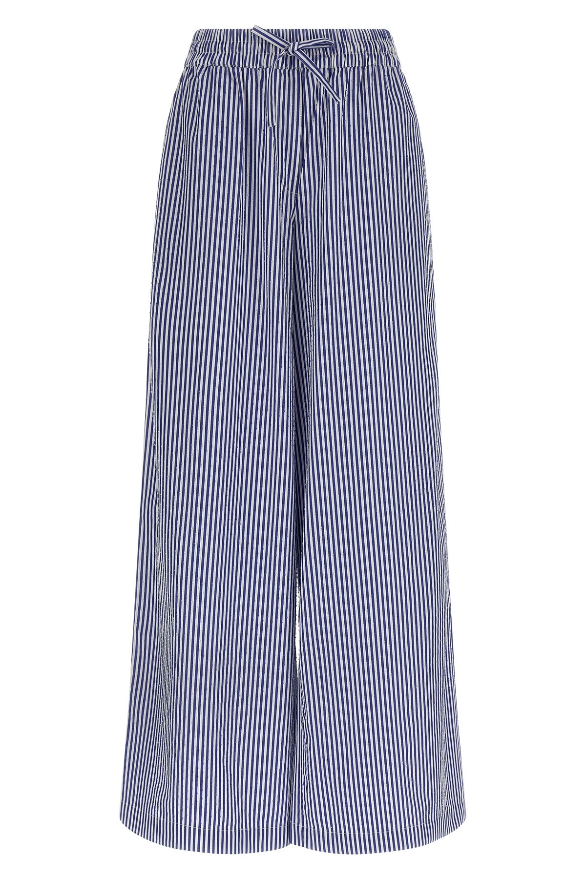 cashine striped cotton poplin pants
