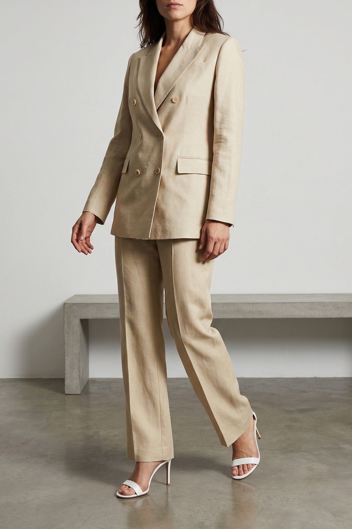raisa26 viscose and linen blend trousers