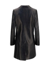 double-breasted lambskin coat