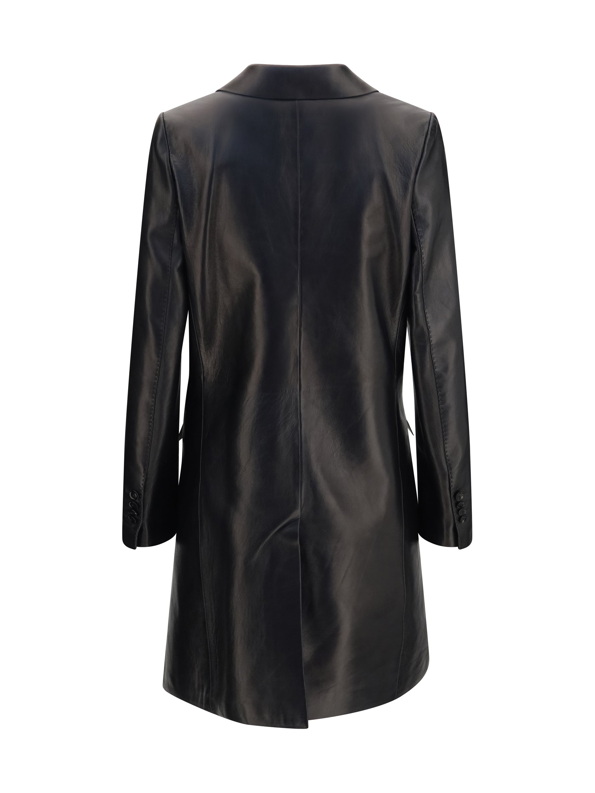 double-breasted lambskin coat