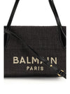 calfskin and raffia track shoulder bag