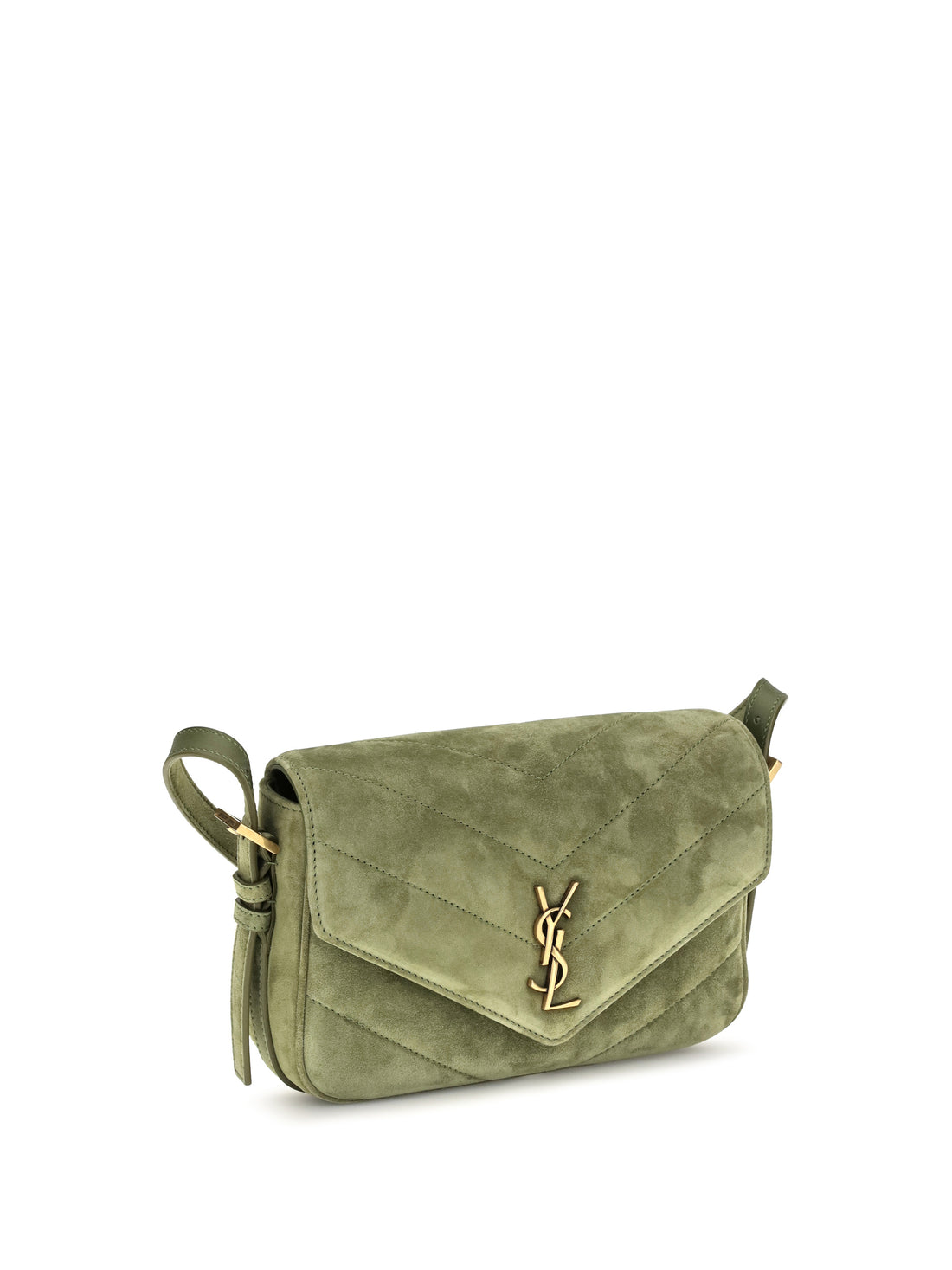 SAINT LAURENT OS small loulou matelassé suede shoulder bag