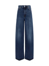 wide-leg denim jeans