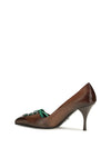leather lace-up pumps