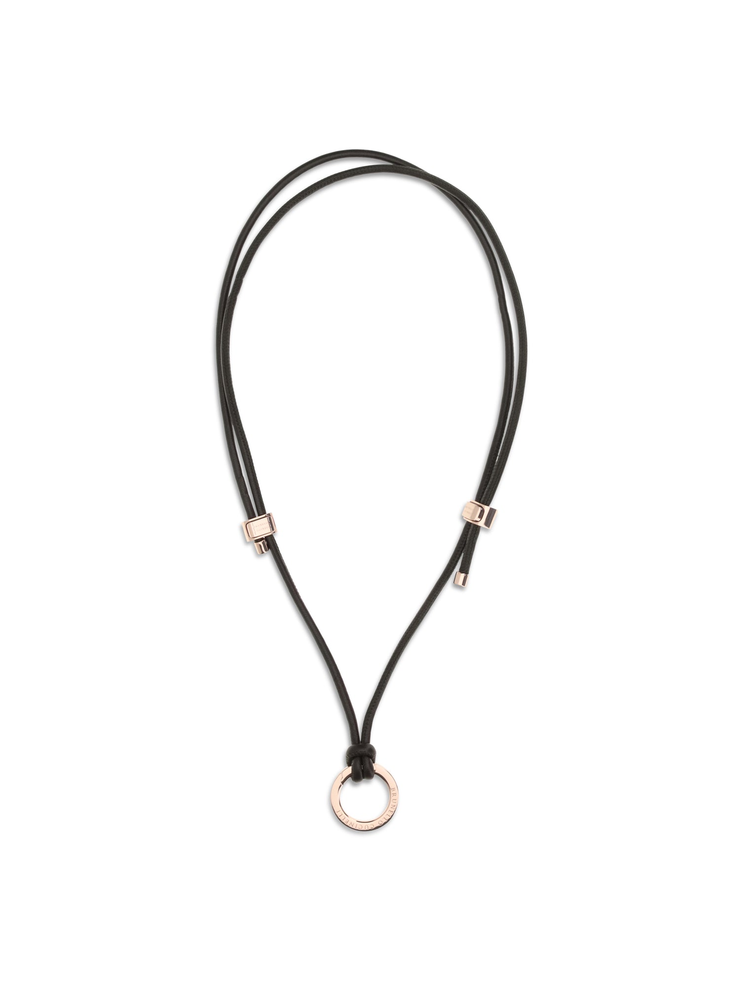 BRUNELLO CUCINELLI OS leather eyeglass cord with charm