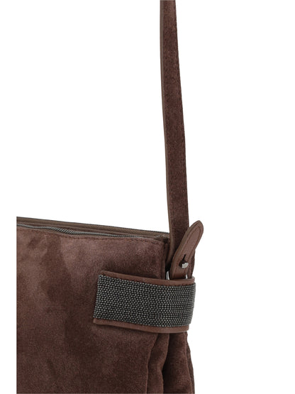 BRUNELLO CUCINELLI OS suede leather shoulder bag