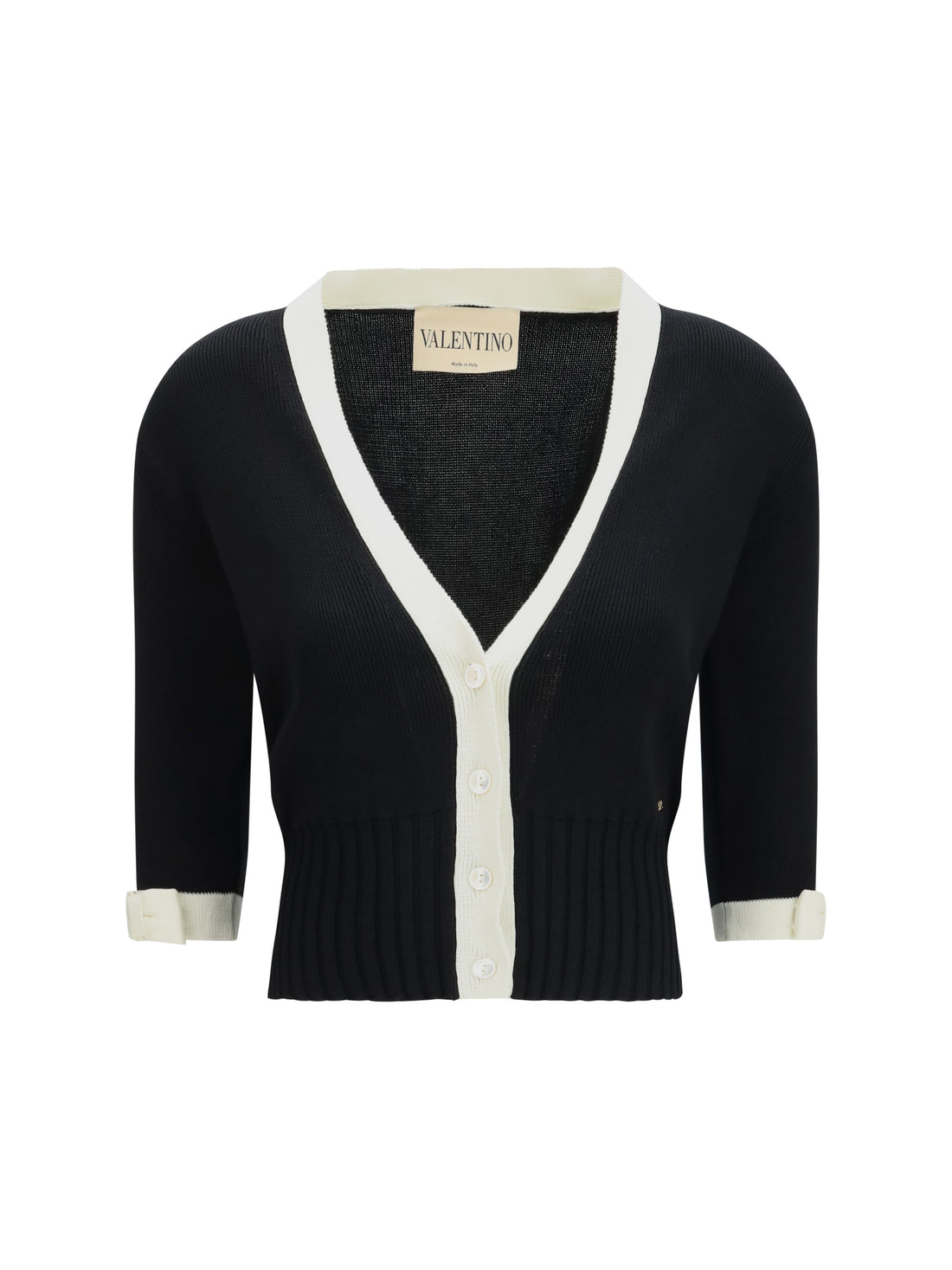VALENTINO L bicolor v-neck cardigan