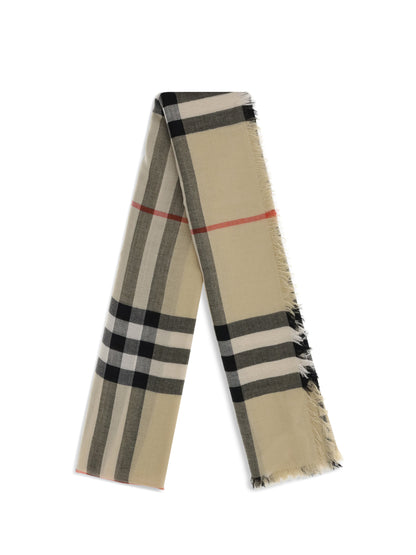 BURBERRY OS check wool scarf