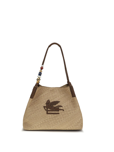 large libra shoulder bag in raffia