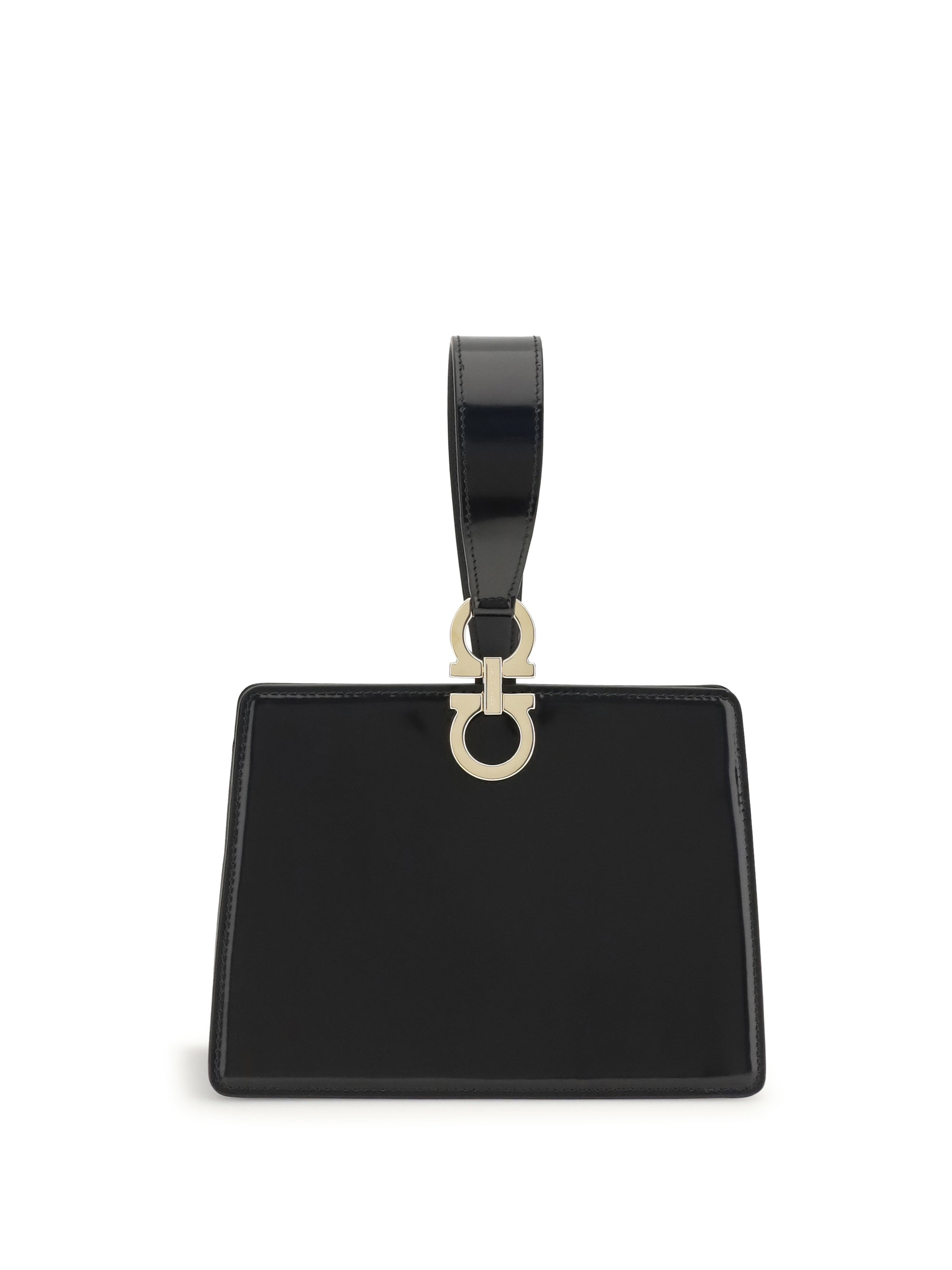 rigid leather handbag