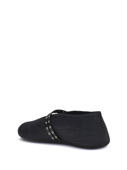 ALAIA 36 raffia ballerinas
