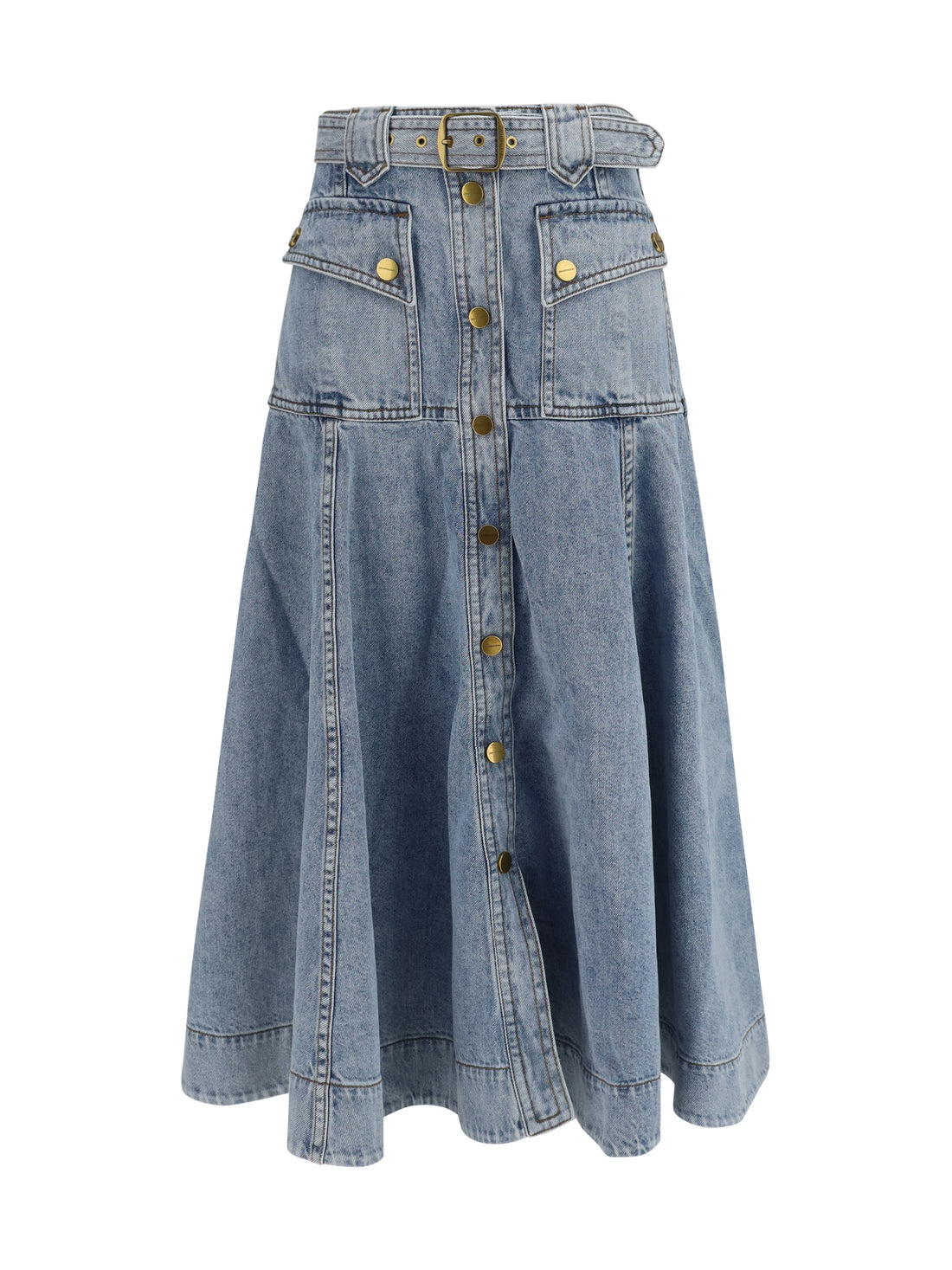 ZIMMERMANN 0 utility denim midi skirt