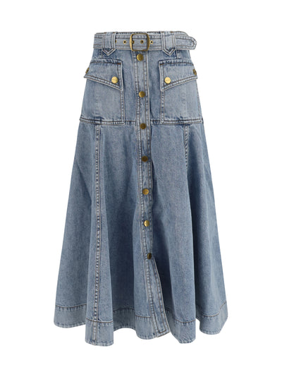 ZIMMERMANN 0 utility denim midi skirt