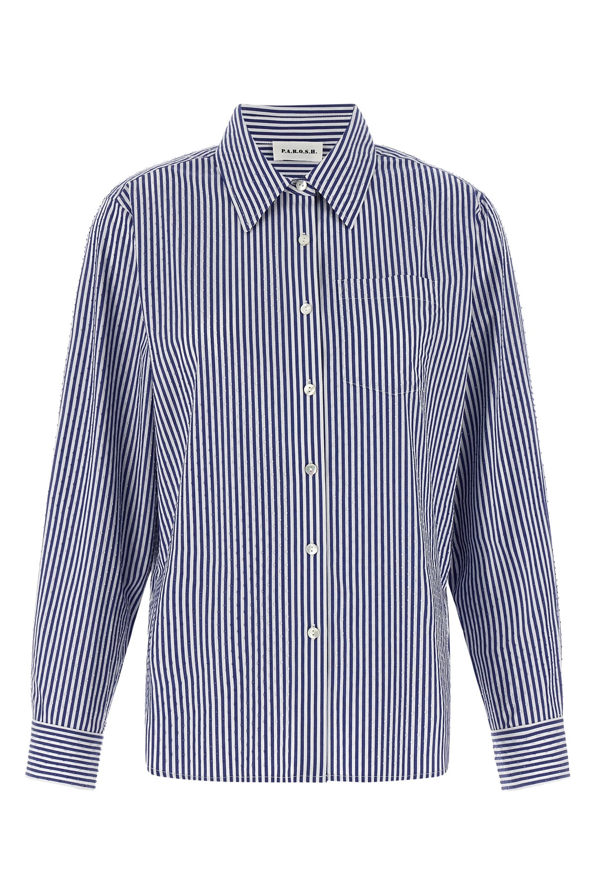 cashine striped cotton poplin shirt