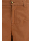 cotton canvas barrel-leg pants