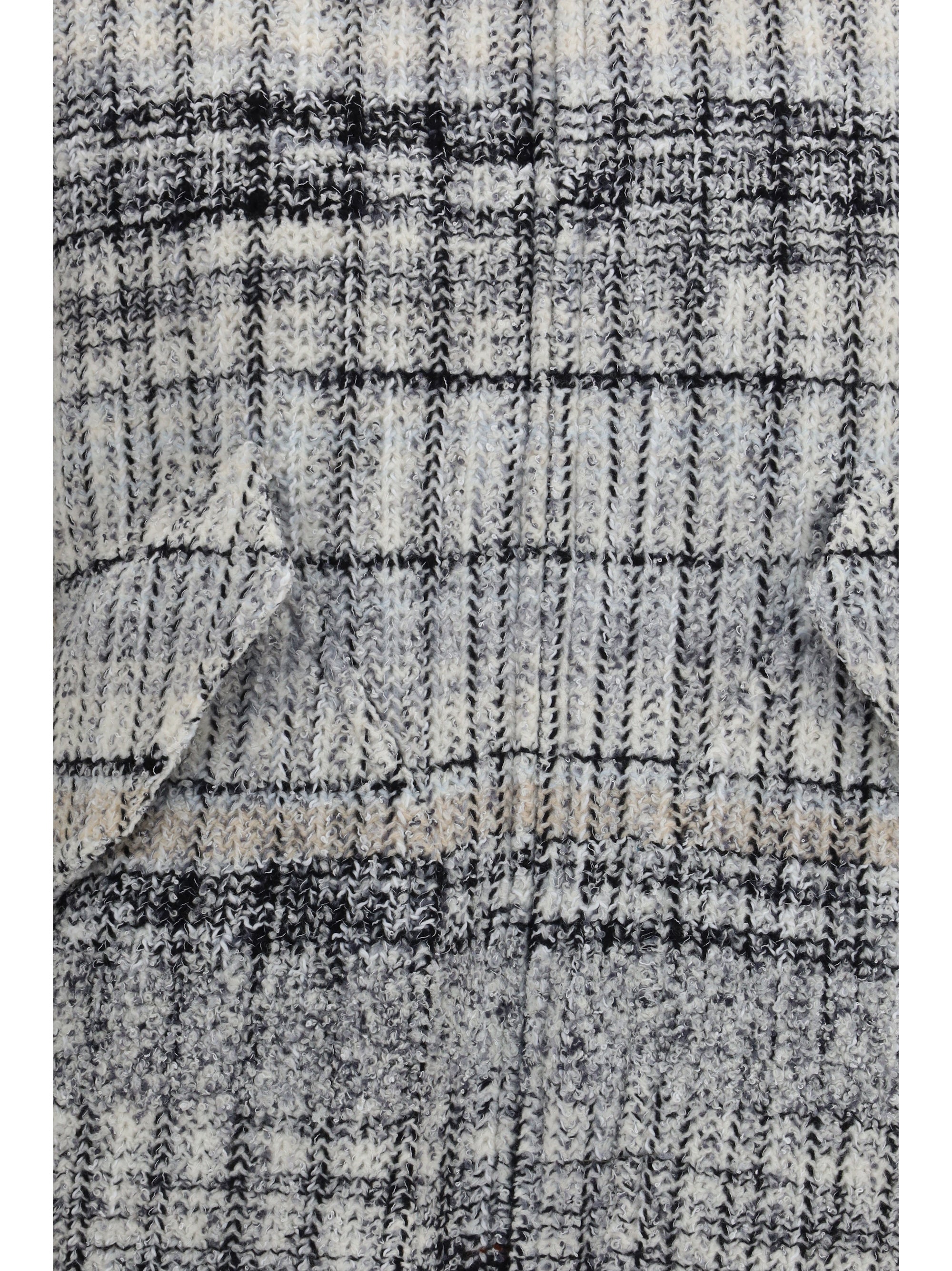 oversized check wool-blend bomber jacket