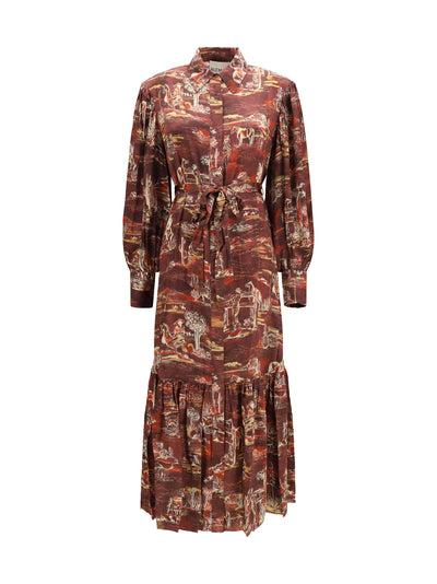 ezra silk midi shirt dress