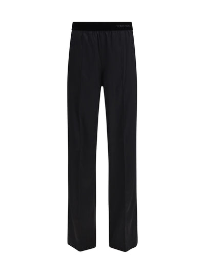 stretch silk satin pants