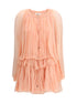CHLOÉ 38 mini dress with cape in silk muslin
