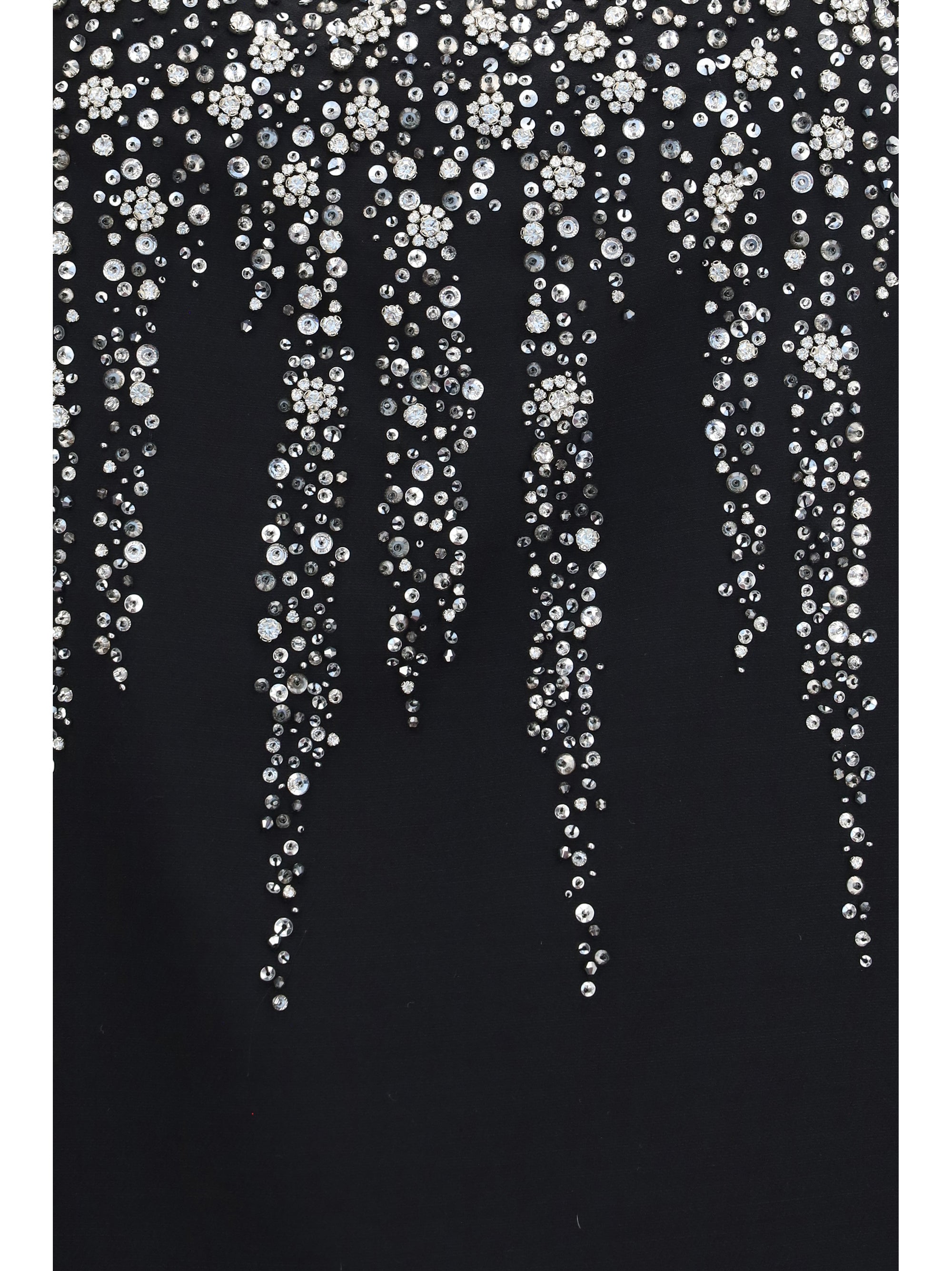 embroidered crepe mini dress with jewel details