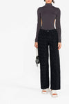 monogram cotton blend denim jeans