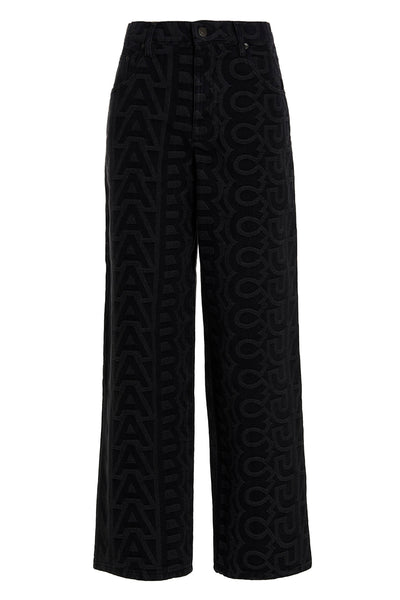 monogram cotton blend denim jeans