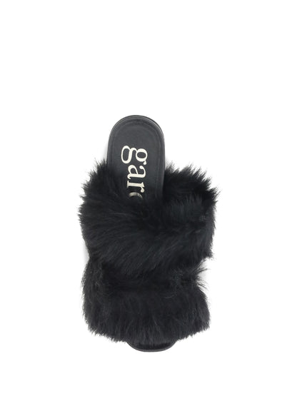 PEDRO GARCIA 36 fur-trimmed mules sandals