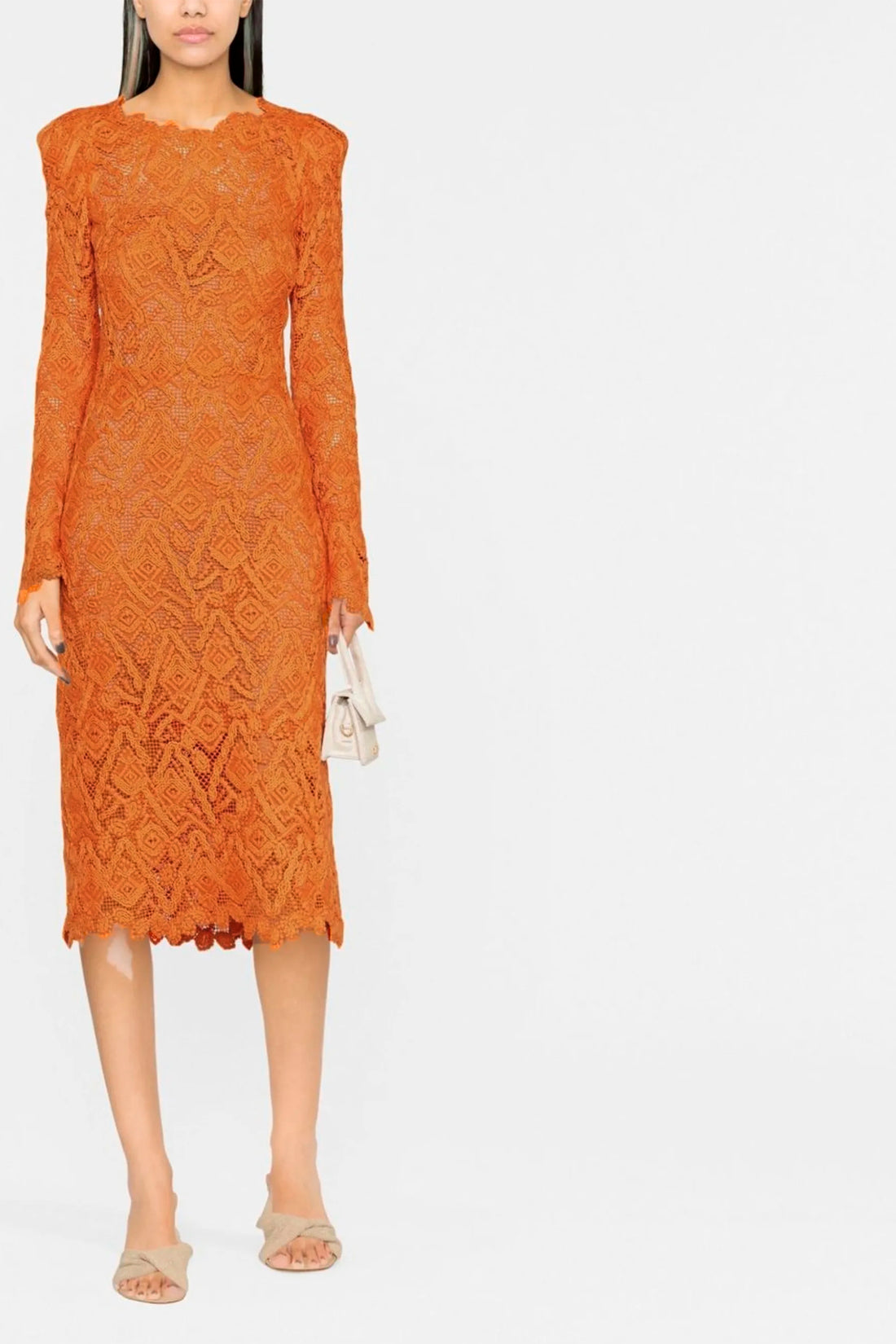 ERMANNO SCERVINO 40 wool-blend macramé lace shift dress