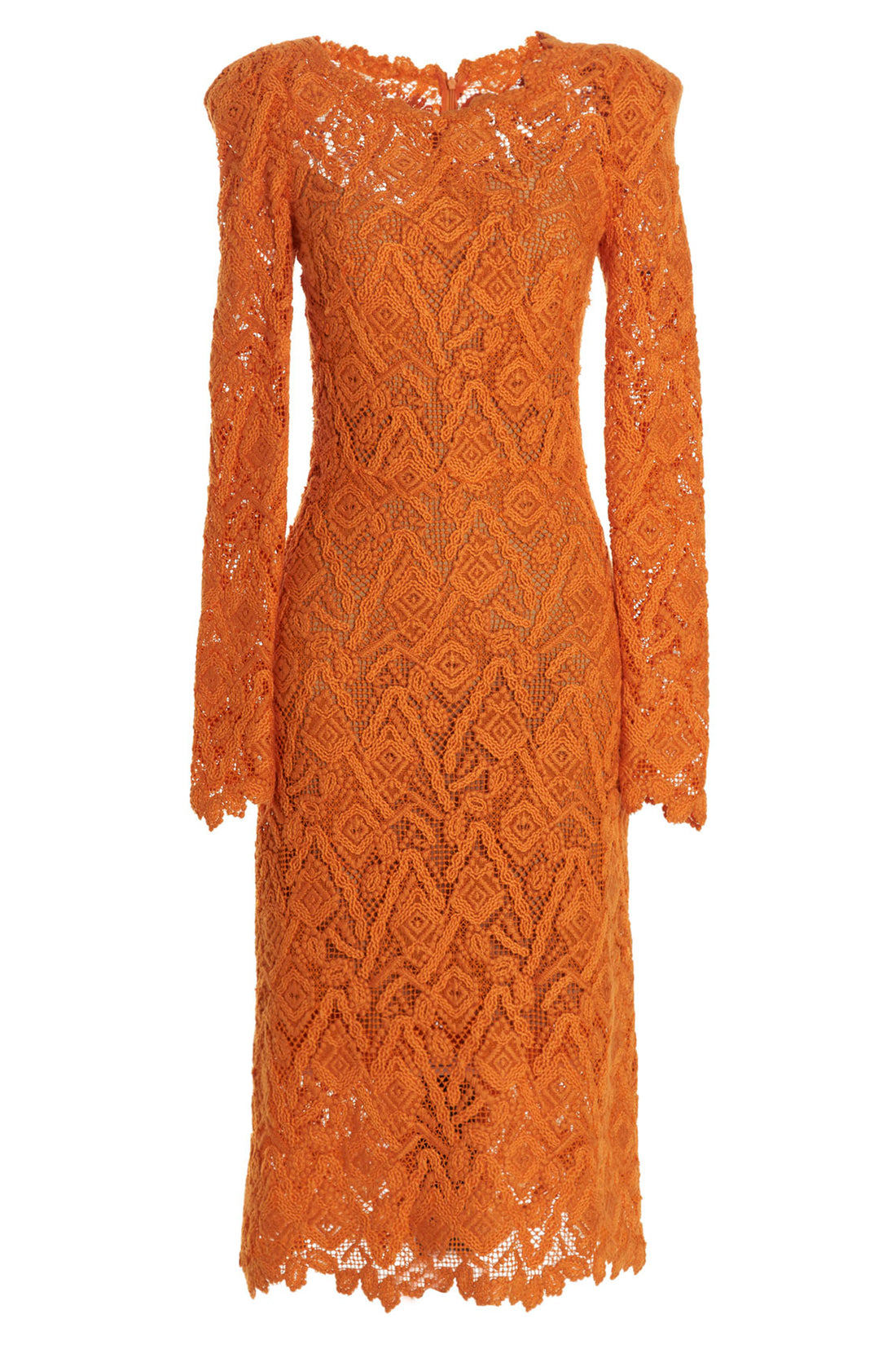 ERMANNO SCERVINO 40 wool-blend macramé lace shift dress