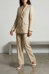 raisa double-breasted linen blend blazer