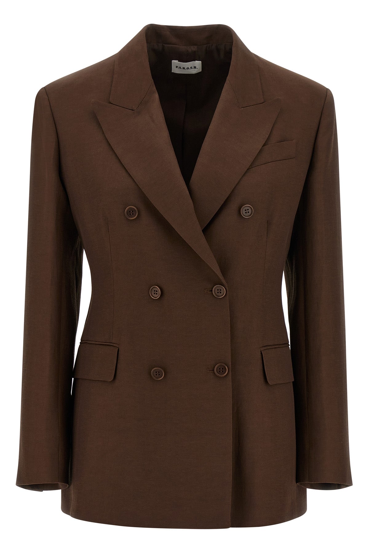raisa double-breasted linen blend blazer