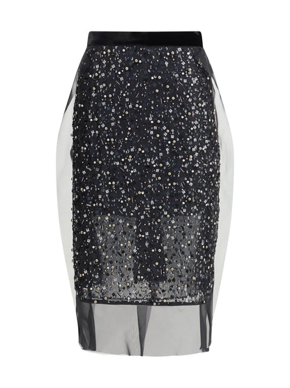 SACAI 1 sequin embroidery skirt