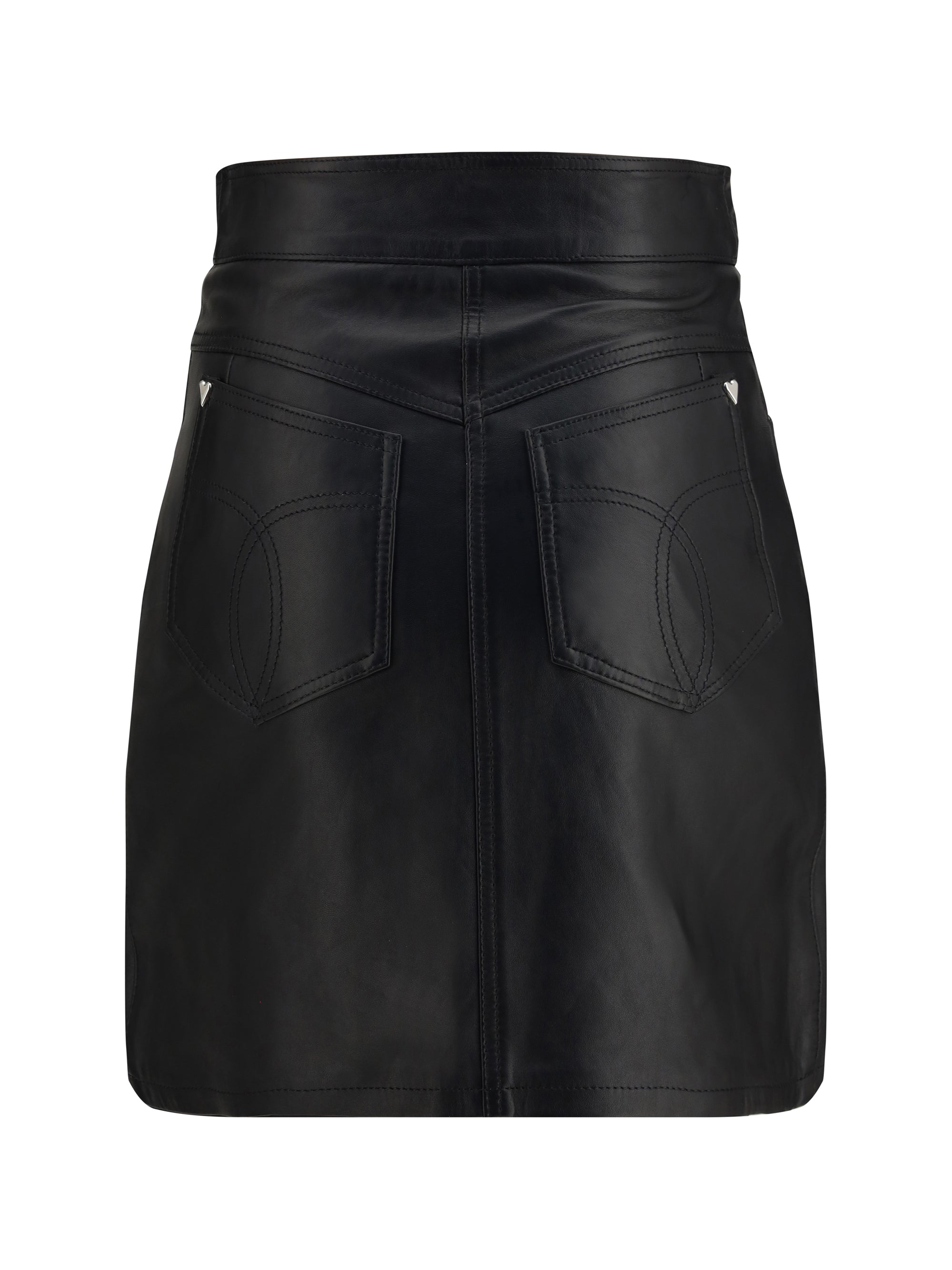 leather mini skirt with zip
