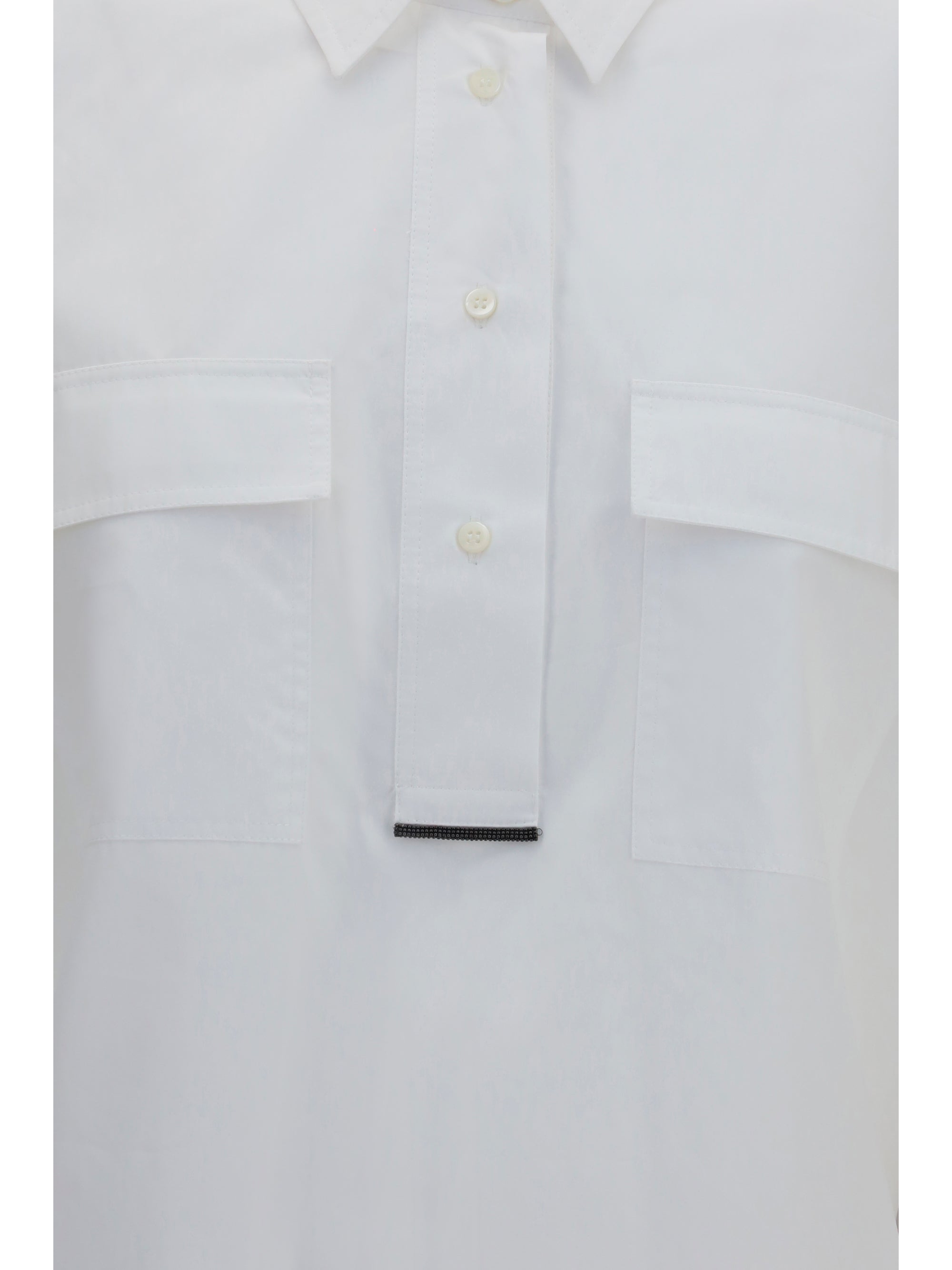 cotton shirt with monili details