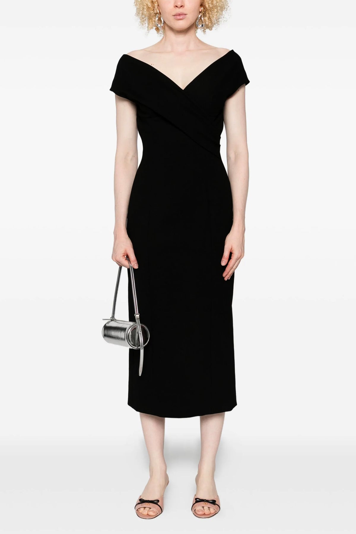 midi dress in viscose blend