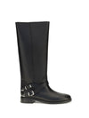 leather boots with buckle