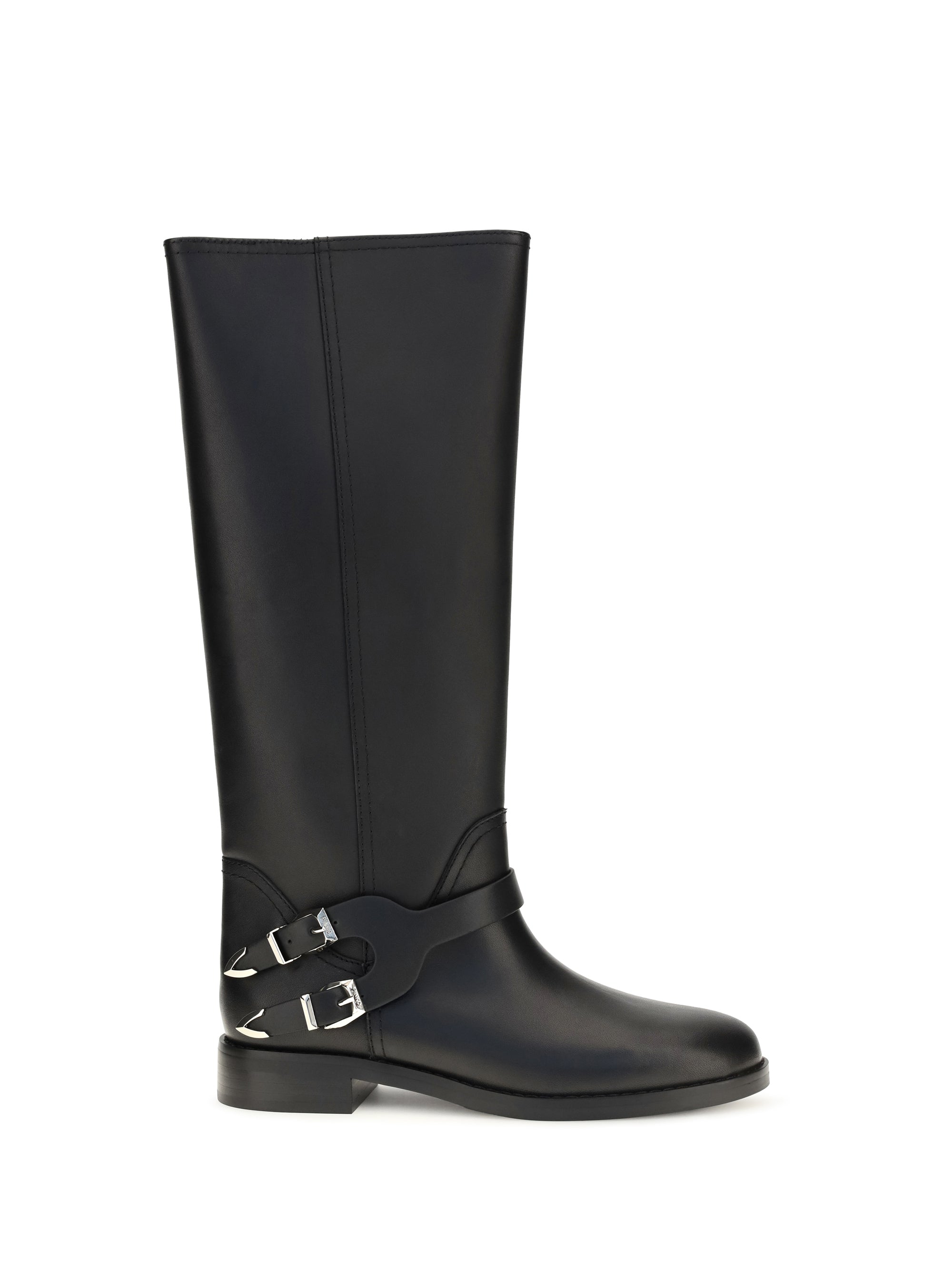 leather boots with buckle