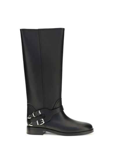 leather boots with buckle