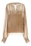 semi-transparent pure silk blouse