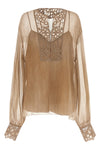 semi-transparent pure silk blouse