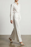 stretch silk trousers