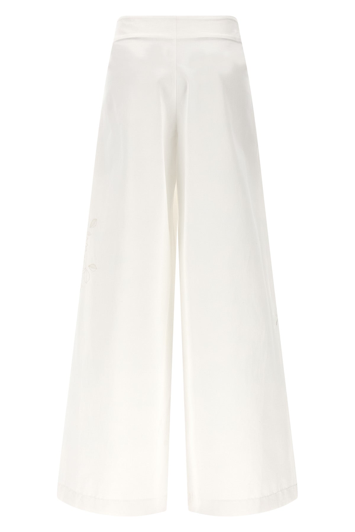 stretch silk trousers