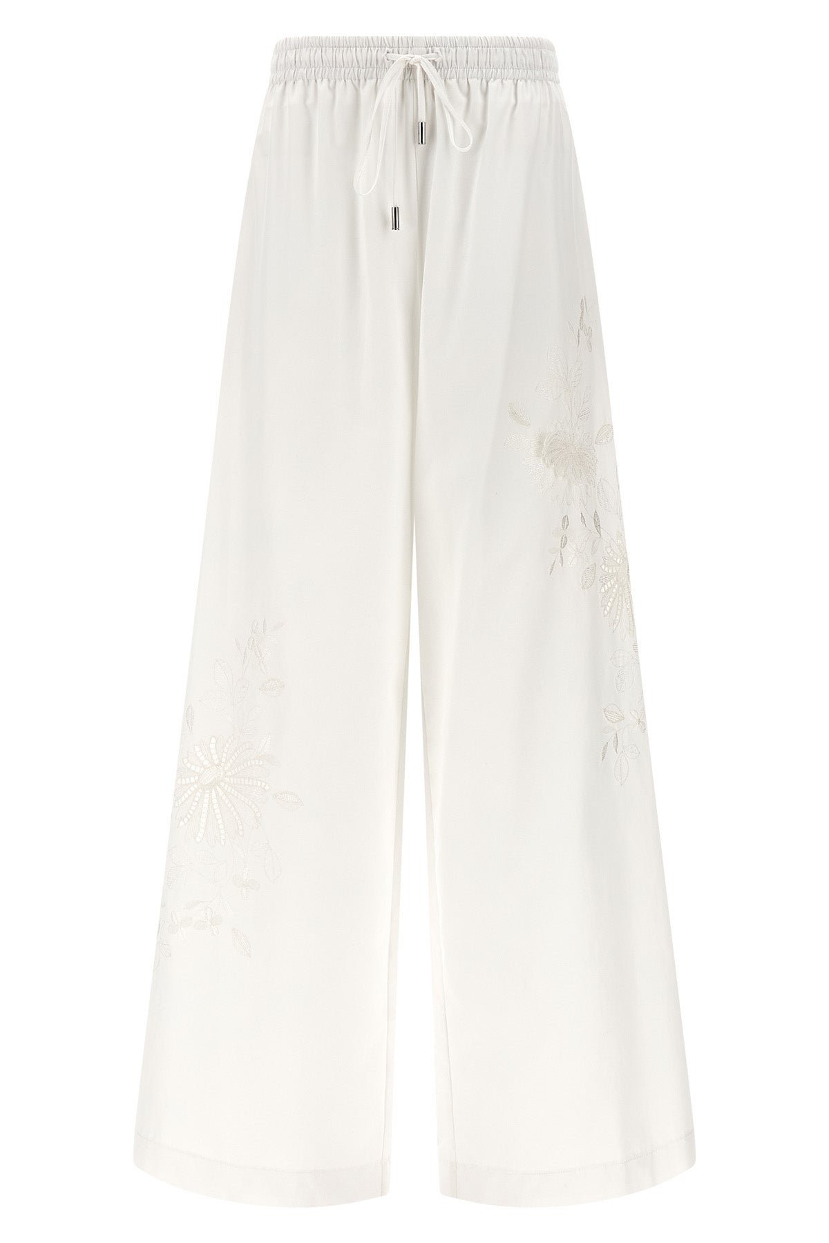 stretch silk trousers