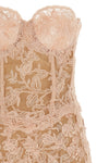 off-the-shoulder tulle and lace midi dress