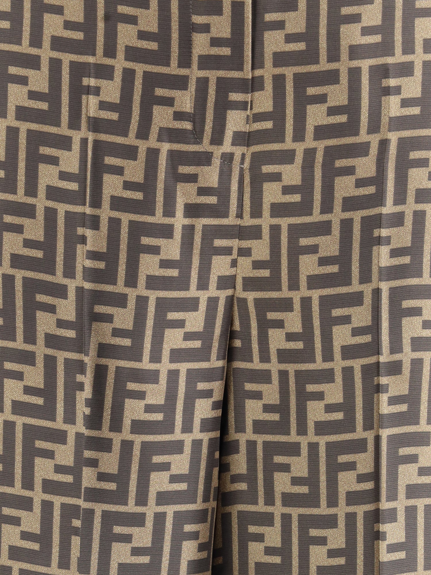FENDI 38 monogram pattern silk pants