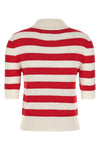 crochet cotton blend polo shirt