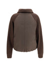 down jacket with wool sleeves