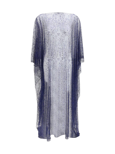 long tulle and crystal-embellished poncho